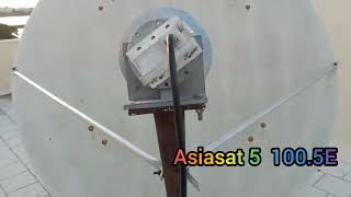 Asiasat 5 1005E CBand channel tracked in sixfeet offset dish used 5G filter LNB [upl. by Malo]