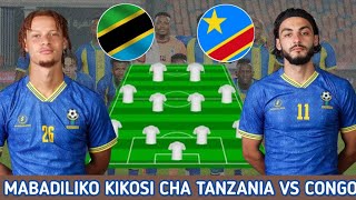 Kocha MGUNDA Ametangaza Mabadiliko Ya Kikosi Cha Taifa Stars Leo AFCON 2024 Tanzania Vs DR Congo [upl. by Christy]