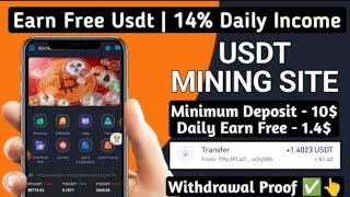 New Usdt Earning Site  USDT Mining Site 2024 Best Investment  Trx Usdt EarningWebsite [upl. by Aticilef]