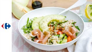 Zomerse parelcouscous met meloen en parmaham [upl. by Dalenna]