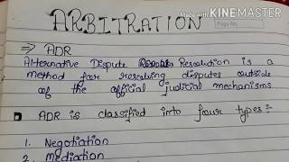 ARBITRATION PART1  LLB NOTES [upl. by Ardiekal]