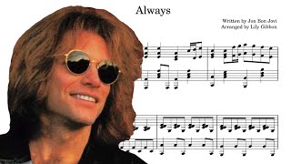 Always  Bon Jovi  Piano Arrangement amp Accompaniment [upl. by Avrit174]