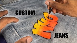 CUSTOM Denim JEANS👖🎨🔥2021 HOW TOSATISFYING [upl. by Litta]