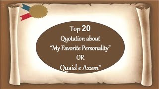 Quaid e Azam essay quotations Quotation about My favorite personality  My Hero in History quotes [upl. by Atekin]