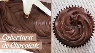 COBERTURA DE CHOCOLATE para Bolos e Cupcakes  Receita [upl. by Aerdnaz]