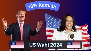 Kamala Harris nächste USPräsidentin US Wahlumfragen 2024 [upl. by Enyalahs]