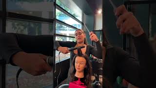 Thermal curling 101 figure8 beautyschool barrelcurl iron curling howto [upl. by Monjan]