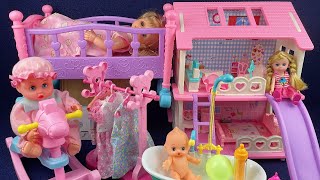 10 Minutes Satisfying with Unboxing Barbie Villa PlaysetDoll Bath Toys Review ASMR [upl. by Olia151]