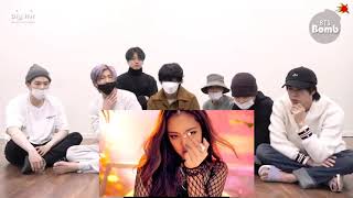 BTS reaction to BLACKPINK  붐바야BOOMBAYAH MV [upl. by Eecram]