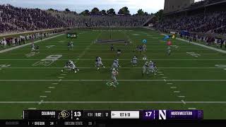 College Football NORTHWESTERN 11 COLORADO 10 Y3W2 [upl. by Ennaej]