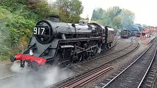 Severn Valley Railway Autumn Steam Gala 75069 locomotive coming past in Bridgnorth 2192024 [upl. by Ahseiat]