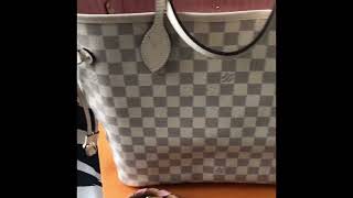 LOUIS VUITTON NEVERFULL MM DAMIER AZUR LIMITED COLLECTION  NO VACHETTA Spring in the City 2022 [upl. by Cinomod792]