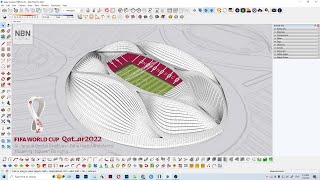 Sketchup modeling Qatar Stadium Zaha Hadid  KTS Nguyễn Bá Nghĩa [upl. by Asirap83]