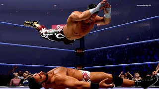 WWE 2K24 LATINO HEAT EDDIE GUERRERO VS MEGASTAR LA KNIGHT TUESDAY NIGHT TITANS [upl. by Cinimmod]