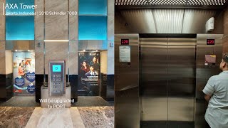 Schindler 7000 Traction Elevators at AXA Tower Jakarta [upl. by Hulbard]