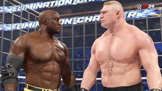 Bobby Lashley vs Brock Lesnar  Steel Cage Match  ELIMINATION CHAMBER  WWE 2K24 [upl. by Nahs]