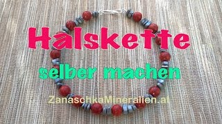 Halskette selber fädeln DIY  Kette mit Stahldraht anfertigen  Schmuck basteln  selber machen [upl. by Yarak]