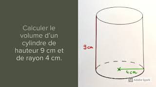 4ème  Calculer le volume dun cylindre [upl. by Boutis]