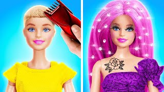 MAKEOVER HACKS FOR DOLL  Extreme Girly Struggles from TikTok Dolls Come to Life by 123 GO [upl. by Gwyn]