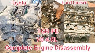 1GRFE V6 40L Engine Disassembly Of Toyota Land Cruiser [upl. by Yremrej780]