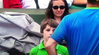 Tennis Ball Boy Really Bad Mistake Murray Troicki tennis Match [upl. by Inaflahk]