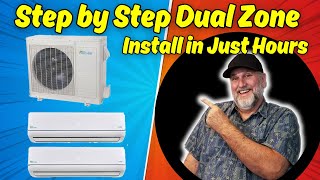 StepbyStep Guide Installing DIY Mini Split Dual Zone  Senville  Mr Cool [upl. by Alfonzo]