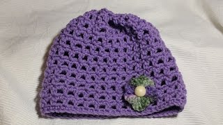 Crochet Beginner Open Weave Hat Tutorial [upl. by Eselrahc]