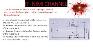 The wattmeter W indicates the reading in reverse direction in the figure given below How will you [upl. by Filip]