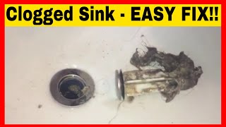 DIY  How To Unclog A Bathroom Sink Without Any Tools [upl. by Aidaas]