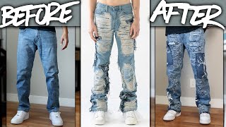 DIY  Custom WhoDecidesWar FULLY DISTRESSED Denim Jeans  JULIUS [upl. by Zippora]