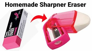 How to make Pencil Eraser Cutter SharpenerHomemade SharpenerMaking Sharpener BoxCute Sharpener [upl. by Acinna]