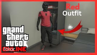 GTA V ONLINE EASY RED EDITION OUTFIT BLACK JOGGERS 169  NO TRANSFER GLITCH [upl. by Claudina]