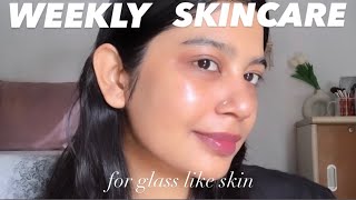 Weekly Skincare for glass like skin oil massagemasking lip care and more 🎀 [upl. by Courtnay]