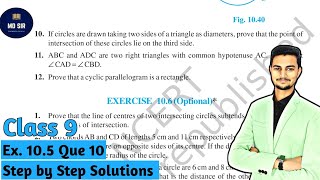 Exercise 105 Q10  Chapter 10 Circles  Class 9 maths  Md Sir Class 9  CBSE  ncert [upl. by Joselyn]