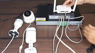 Complete IP Camera amp POE Switch wiring Connection with NVR amp Router [upl. by Verdi614]