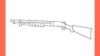 How to draw S1897 gun step by step  S1897 shotgun  pubg drawing [upl. by Onra411]