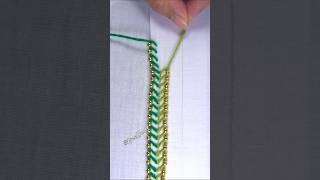 💥Latest satisfying 💚 border line design hand embroidery easy tutorial🔥🔥 [upl. by Buckels]