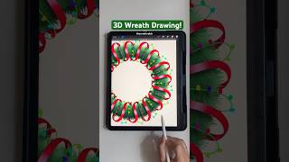 Holiday Wreath drawing digitalpainting procreate ipad digitalart art christmas 3dart cute [upl. by Annahc]