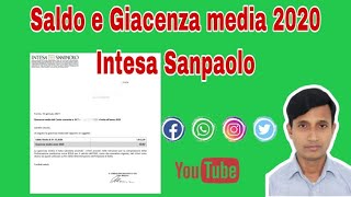 Estratto conto e Giacenza media 2020 online INTESA SANPAOLO [upl. by Novia]