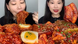 ASMR EP1135 Mukbang 🔥 Fried food Noodles Delicious Pork eating show Eating Sound [upl. by Luciano]