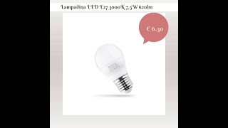 Lampadina LED E27 3000K 75W 620lm [upl. by Llerat889]