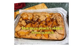 I tried a new peach cobbler recipe using my homemade butter [upl. by Ikoek]