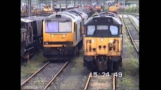 Load Haul Mainline and Transrail in 1997 at Warrington Cardiff and Lancaster [upl. by Serrell700]