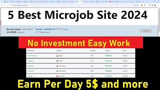 5 Best Micro Job Site in Online World 2024 Earn 5 easily per day without investment [upl. by Chenay805]