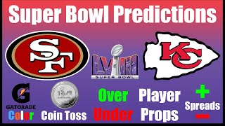 SUPER BOWL PREDICTIONS  Player Props Gatorade Color Coin Toss OverUnder  NFL 2024 [upl. by Nirehtak]