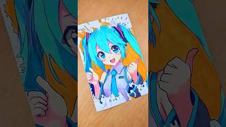 Drawing Hatsune Miku  Coffee Art ☕️ shorts hatsunemiku drawinganime [upl. by Estrin]