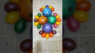 4Colors Football Balloon and 20 mini rainbow balloons popping reverse balloonpopping balloon [upl. by Jesher]