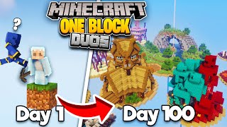 We Survived 100 Days on DUO ONE BLOCK in Minecraft [upl. by Doti449]