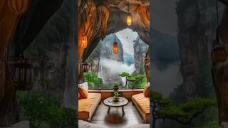 Resort room  Serene Luxury cozy  Rainy Day  comfort life  cave luxury  thunderstorm  shorts [upl. by Aisauqal144]