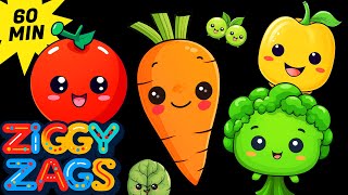 Summer Vegetables Dancing For Babies  Funky Veggies Baby Sensory Video [upl. by Omolhs724]